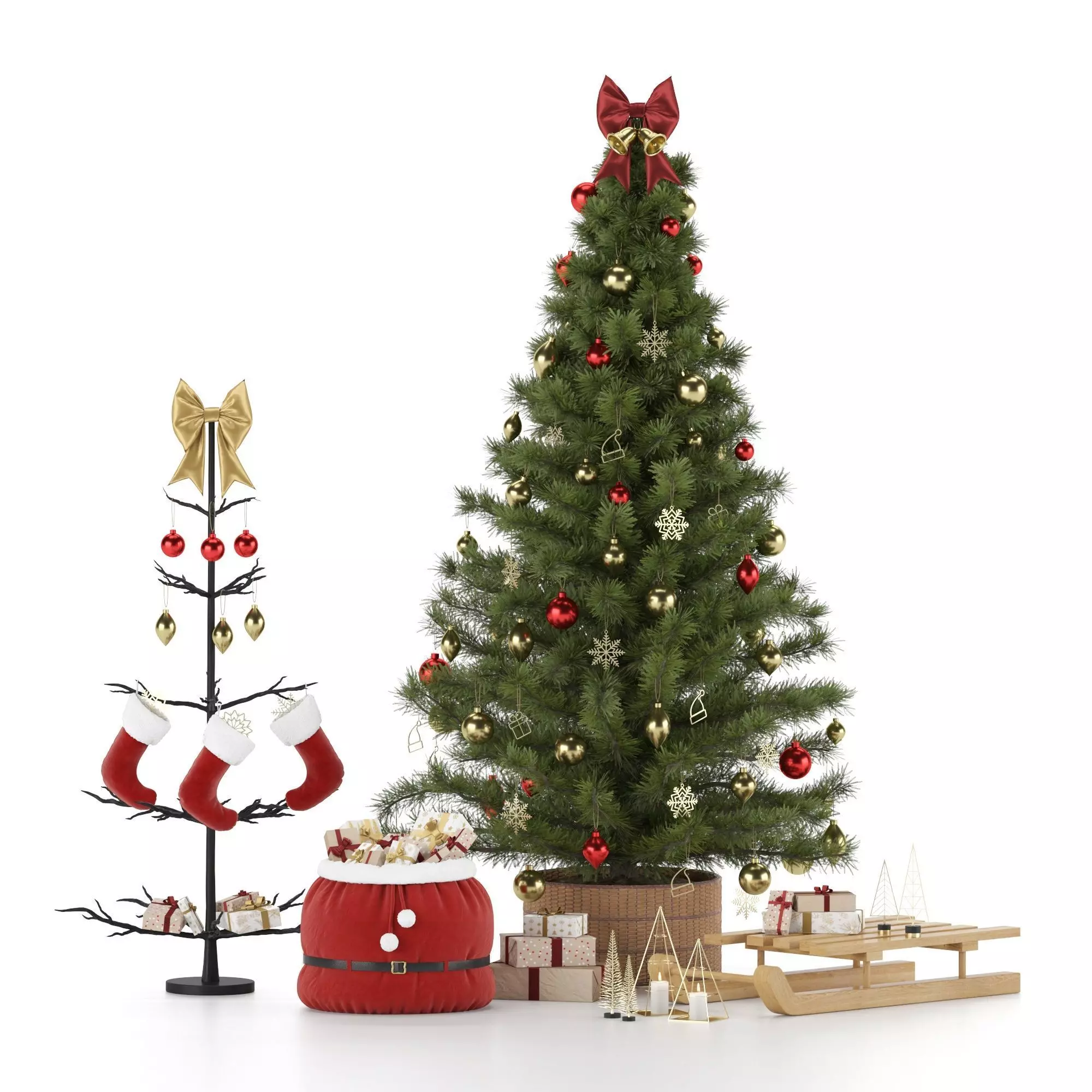 Christmas decoration set 3D model