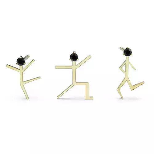 Earrings in the form of men 3D print model  part 2