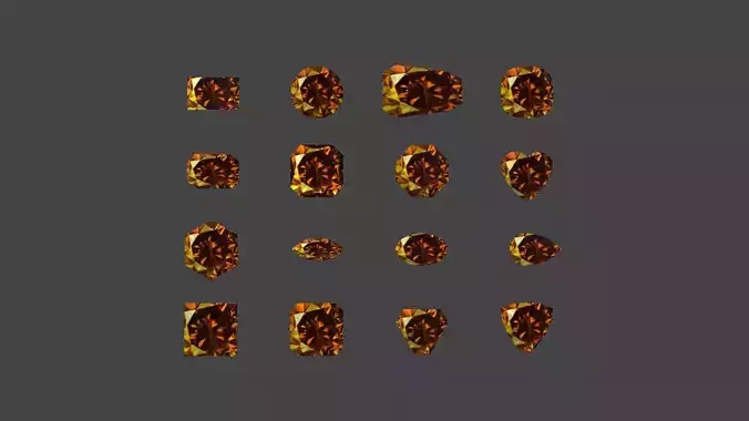 GEMS-011 Chrysoberil Brown Low-poly 3D model