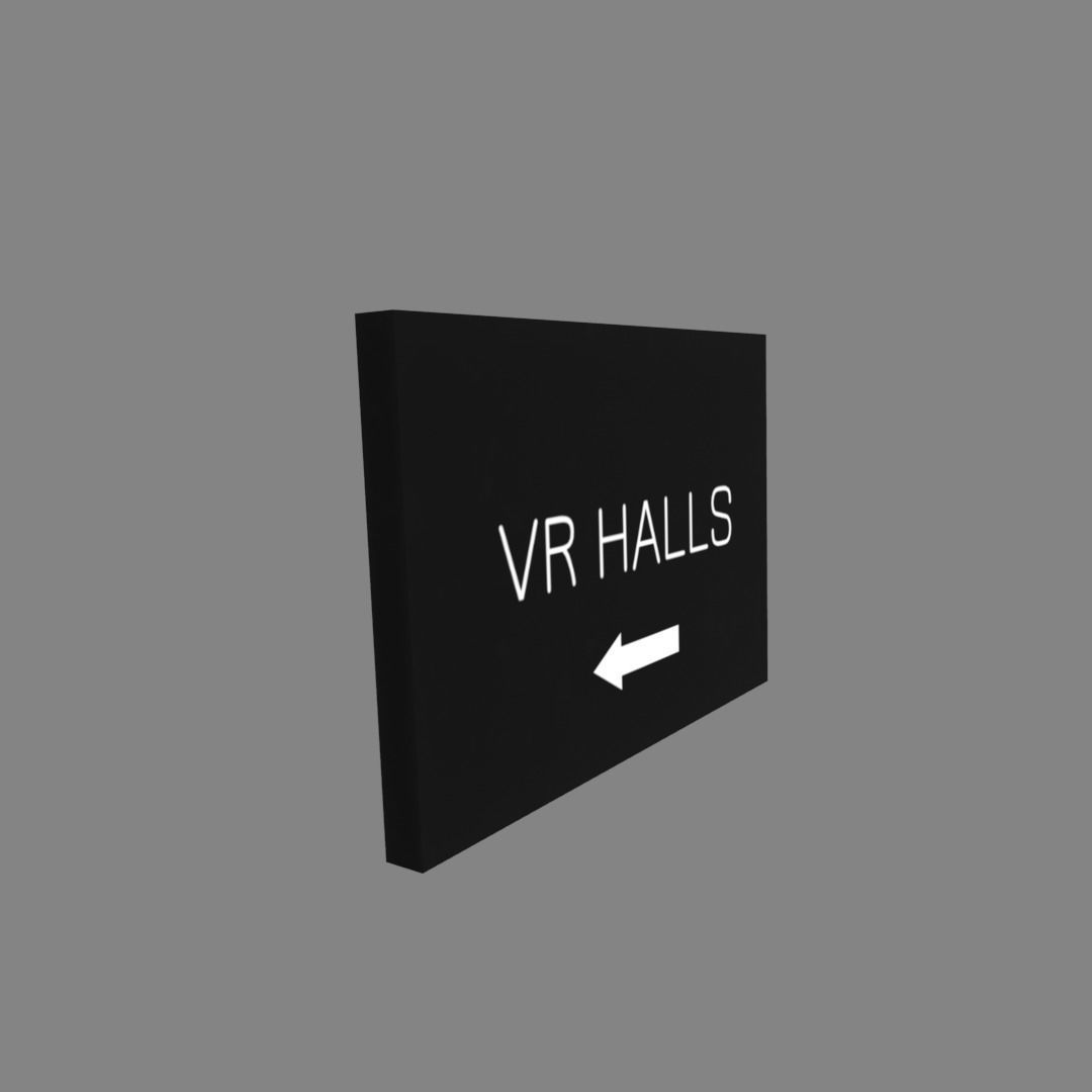 VR halls sign Low-poly 3D model_1