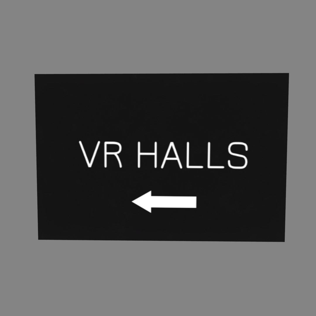 VR halls sign Low-poly 3D model_12