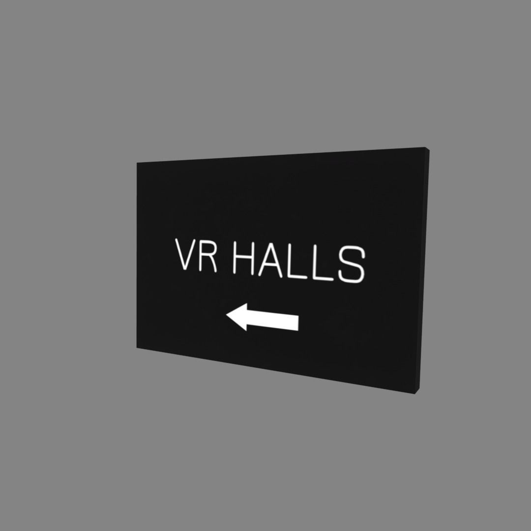 VR halls sign Low-poly 3D model_8