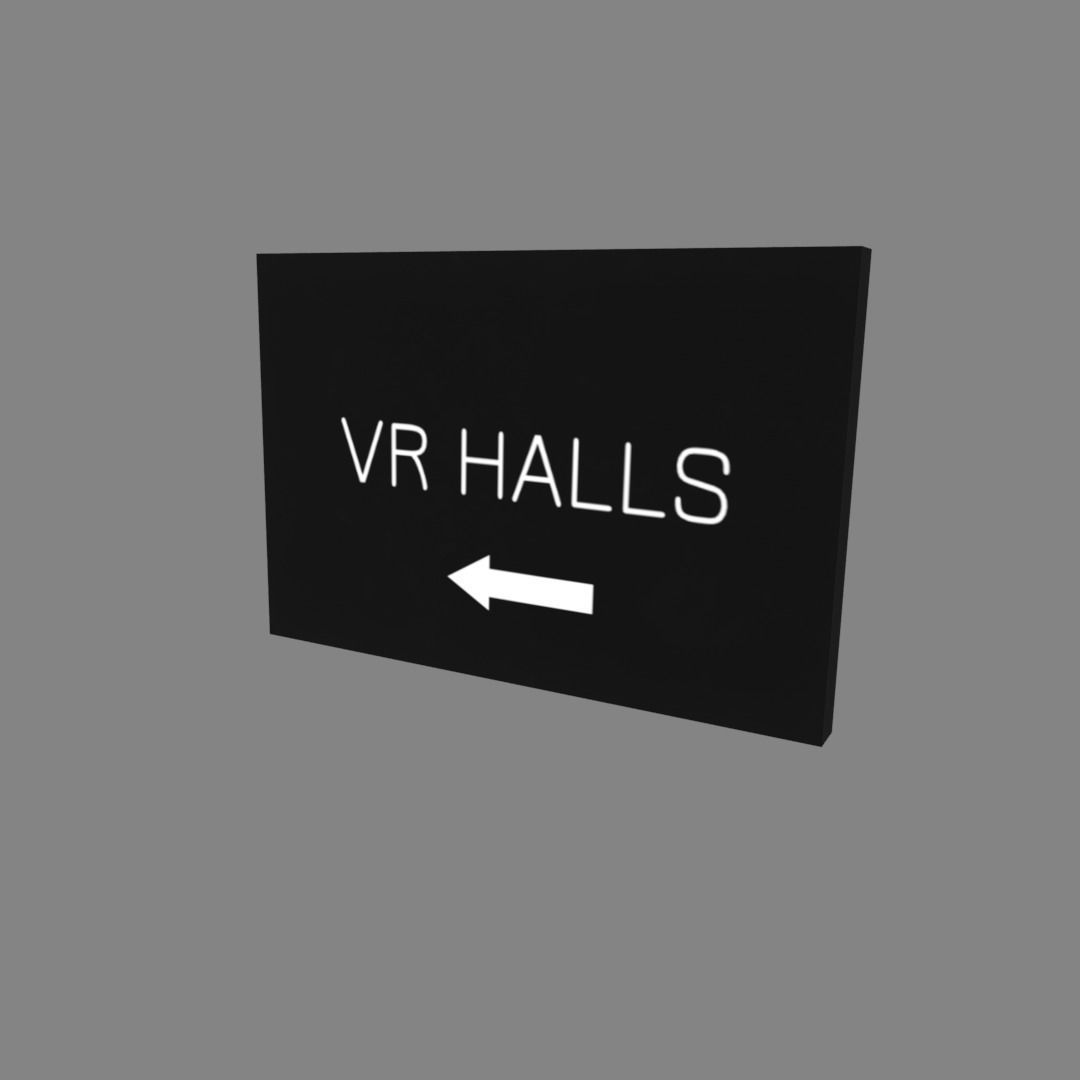 VR halls sign Low-poly 3D model_9