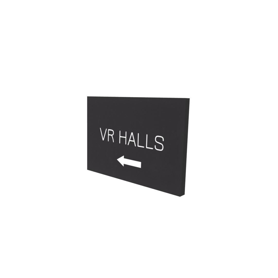 VR halls sign Low-poly 3D model_4