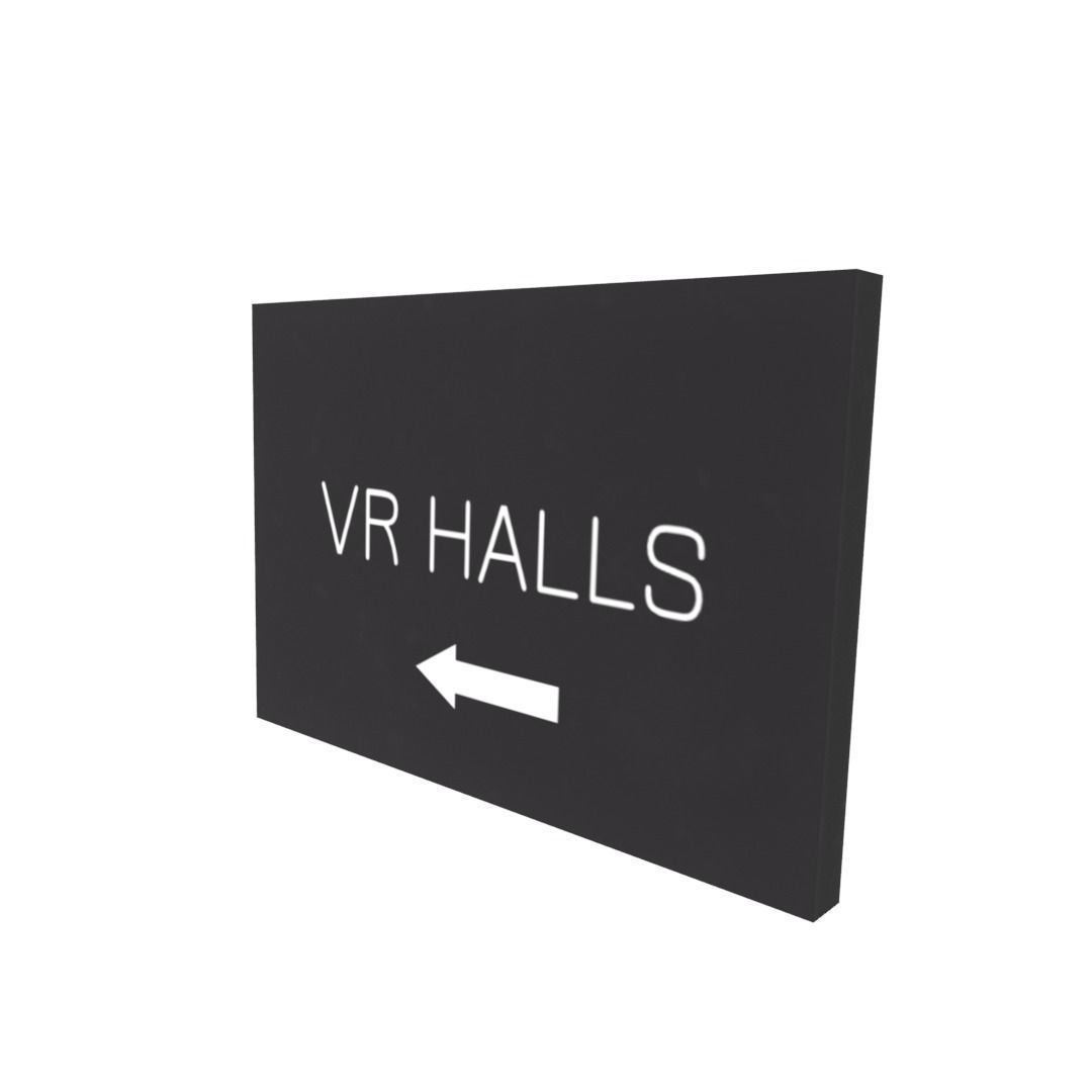 VR halls sign Low-poly 3D model_2