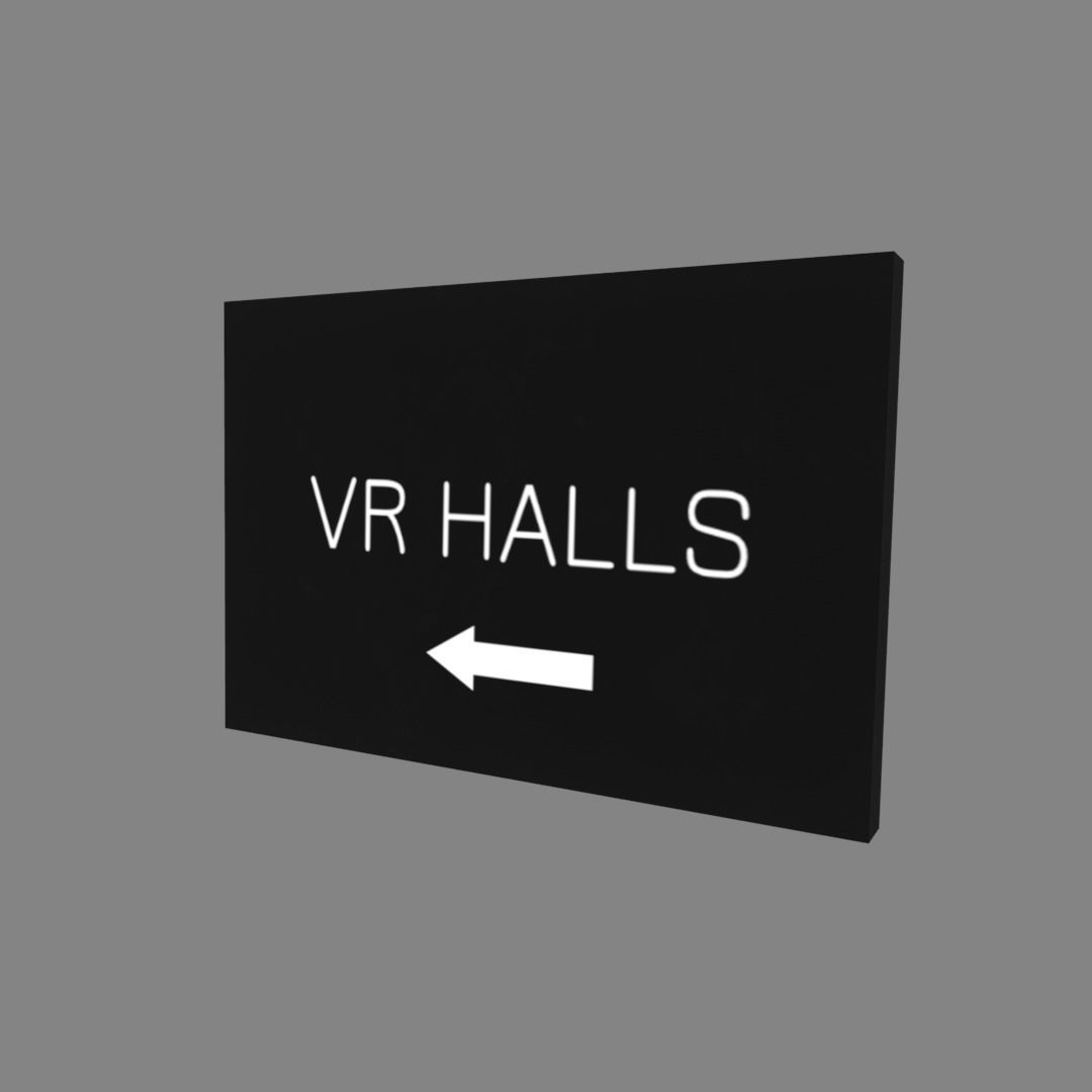 VR halls sign Low-poly 3D model_13