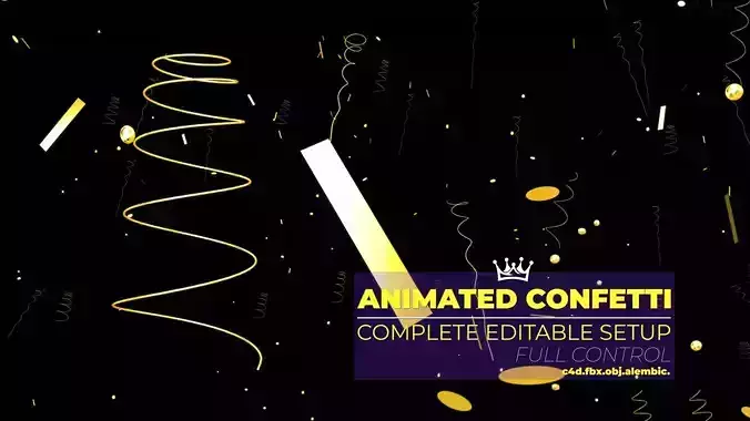 Animated Confetti 3D model