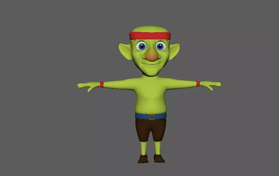Cartoon Goblin Character 3d Model Low-poly 3D model_0