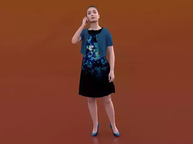 Sheona 20448-07 - Animated Woman Talking On Phone 3D model