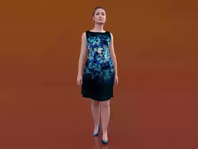 Sheona 20448-06 - Animated Elegant Woman Walking Around Dress 3D model