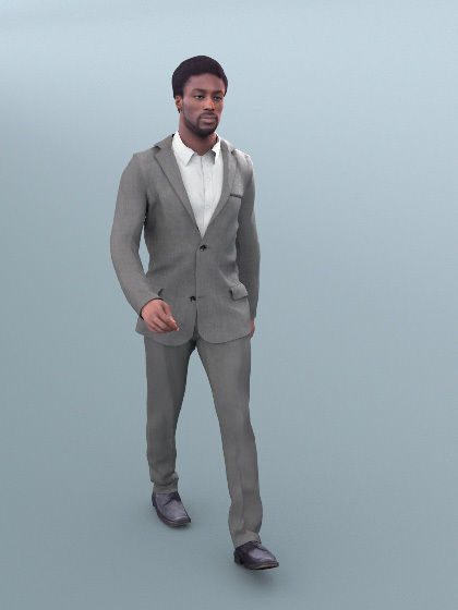 Bruce 20376-02 - Animated Black Elegant Man Walking 3D model_2