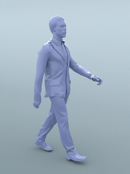 Bruce 20376-02 - Animated Black Elegant Man Walking 3D model_5