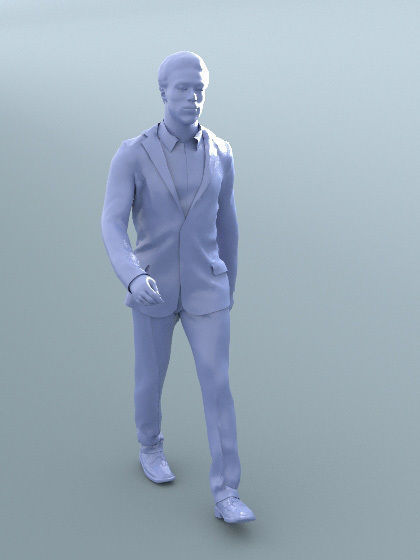 Bruce 20376-02 - Animated Black Elegant Man Walking 3D model_4