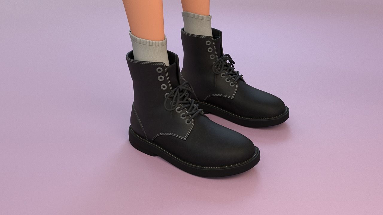 cartoon girl 3D model_6