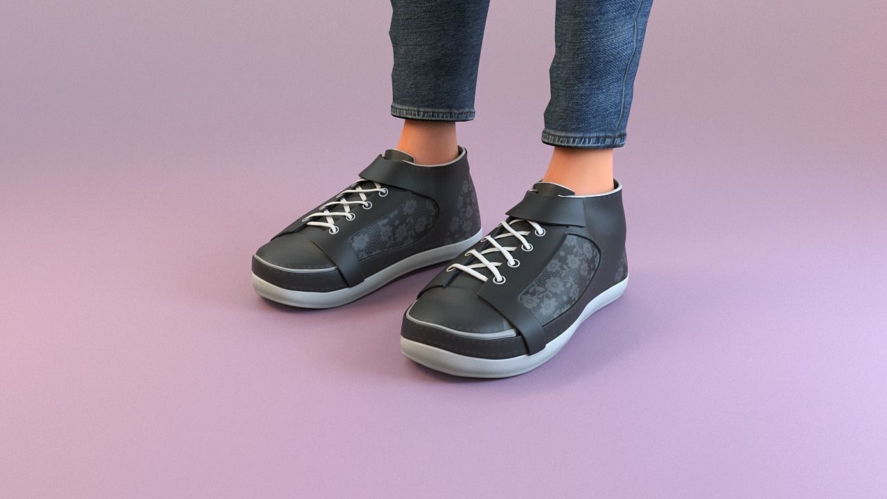 cartoon girl 3D model_7