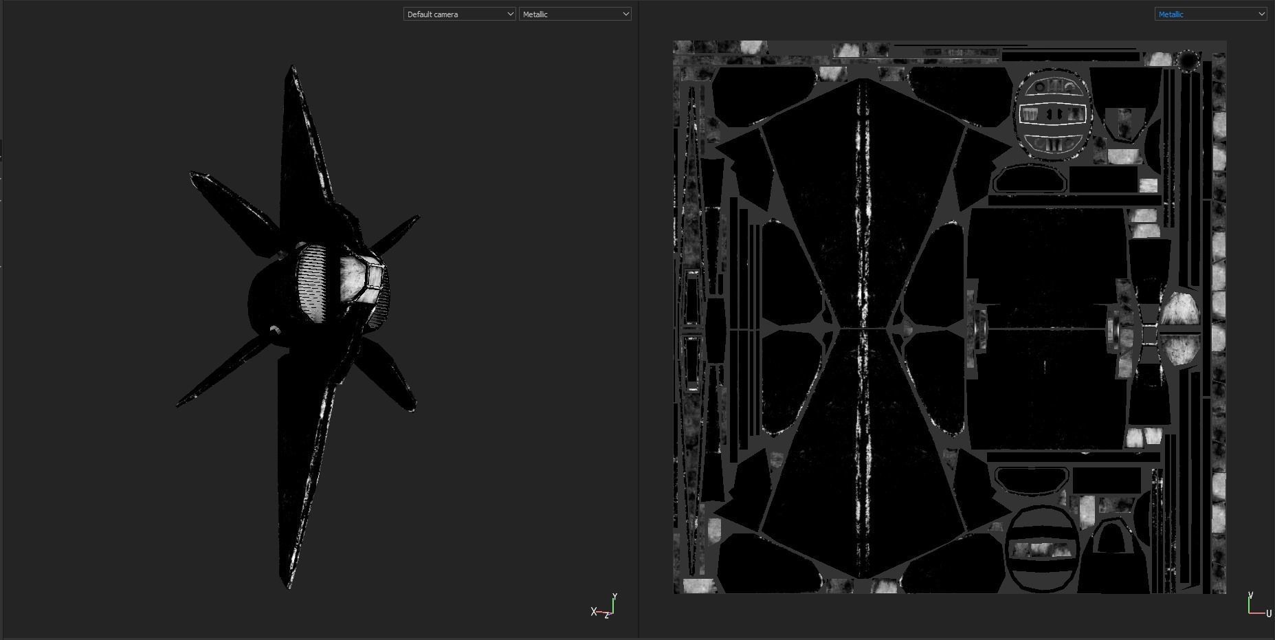 Starship S fighter jet in night sky Low-poly 3D model_19