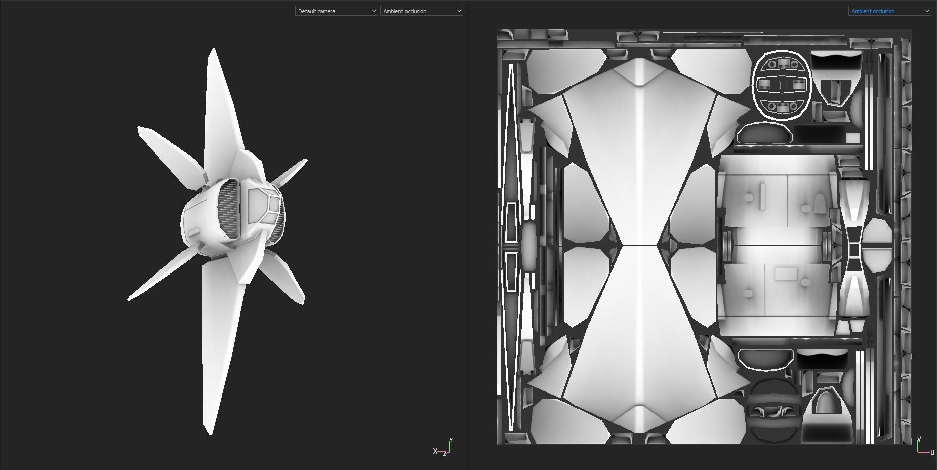 Starship S fighter jet in night sky Low-poly 3D model_24