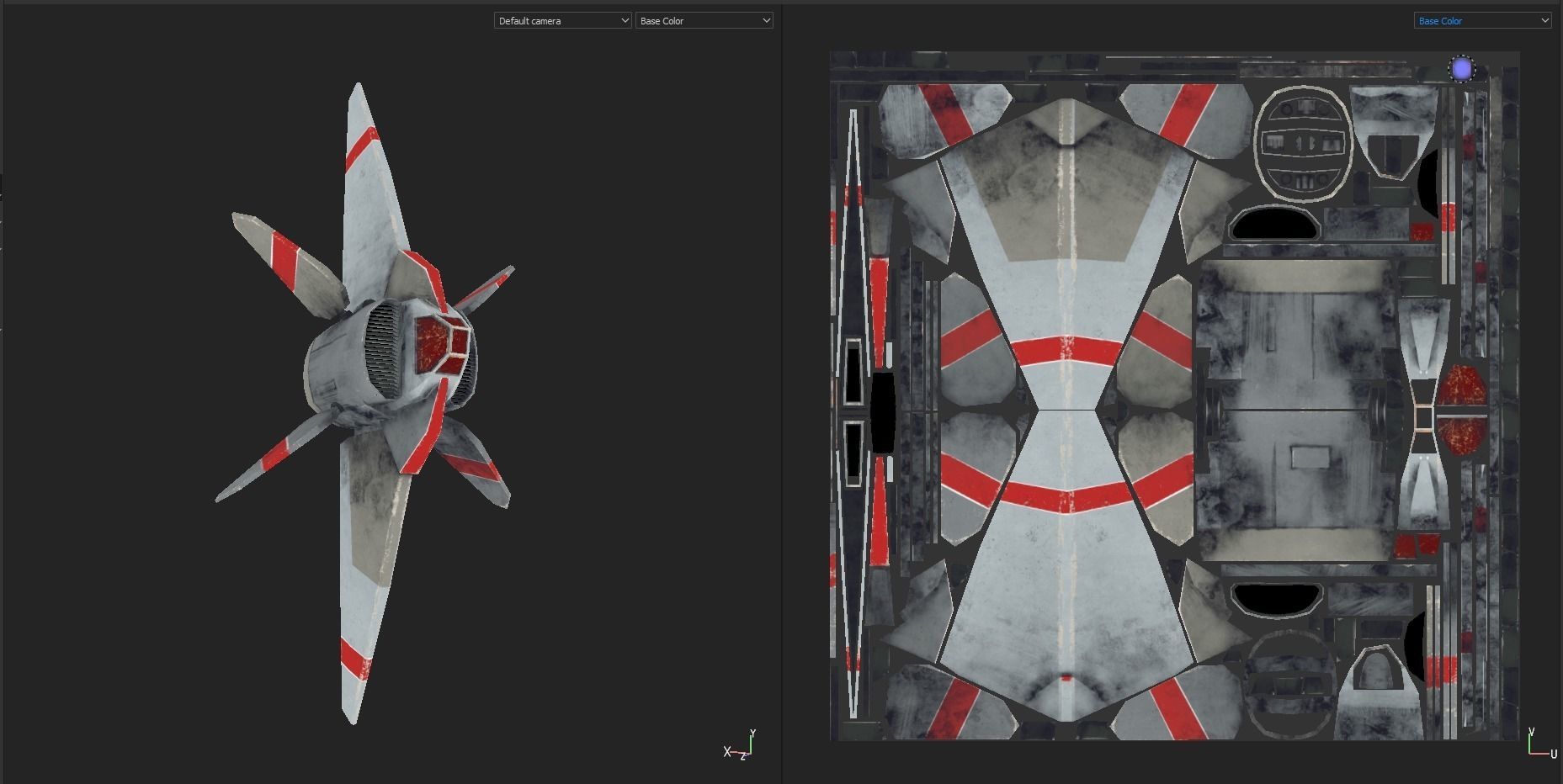 Starship S fighter jet in night sky Low-poly 3D model_18