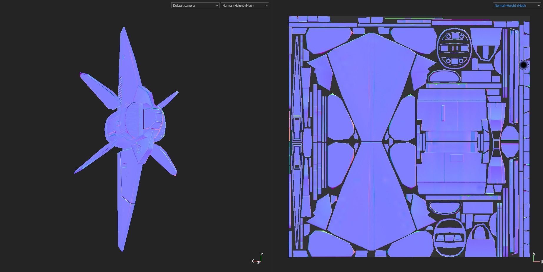 Starship S fighter jet in night sky Low-poly 3D model_22