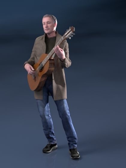 Carlos 20119-09 - Animated Man Playing Guitar  3D model_3