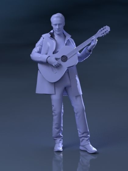 Carlos 20119-09 - Animated Man Playing Guitar  3D model_4