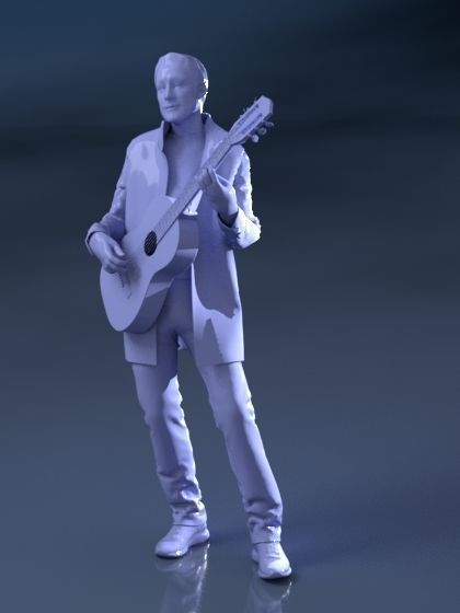 Carlos 20119-09 - Animated Man Playing Guitar  3D model_5