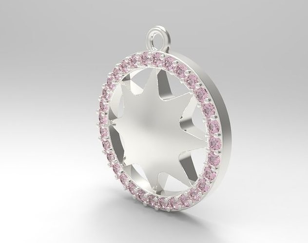 Sterling Silver Star Bust Charm Jewelry 3D print model
