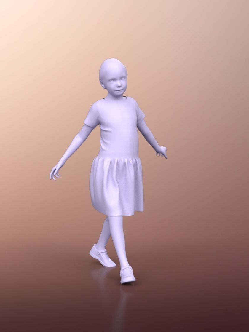 Lilly 20034-01 - Animated Girl Idle Playing 3D model_4