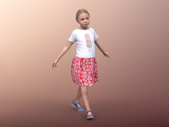 Lilly 20034-01 - Animated Girl Idle Playing 3D model