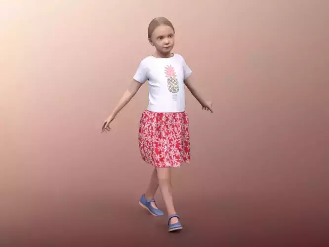 Lilly 20034-01 - Animated Girl Idle Playing 3D model