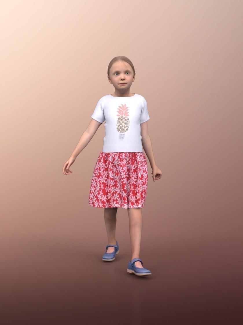 Lilly 20034-01 - Animated Girl Idle Playing 3D model_3