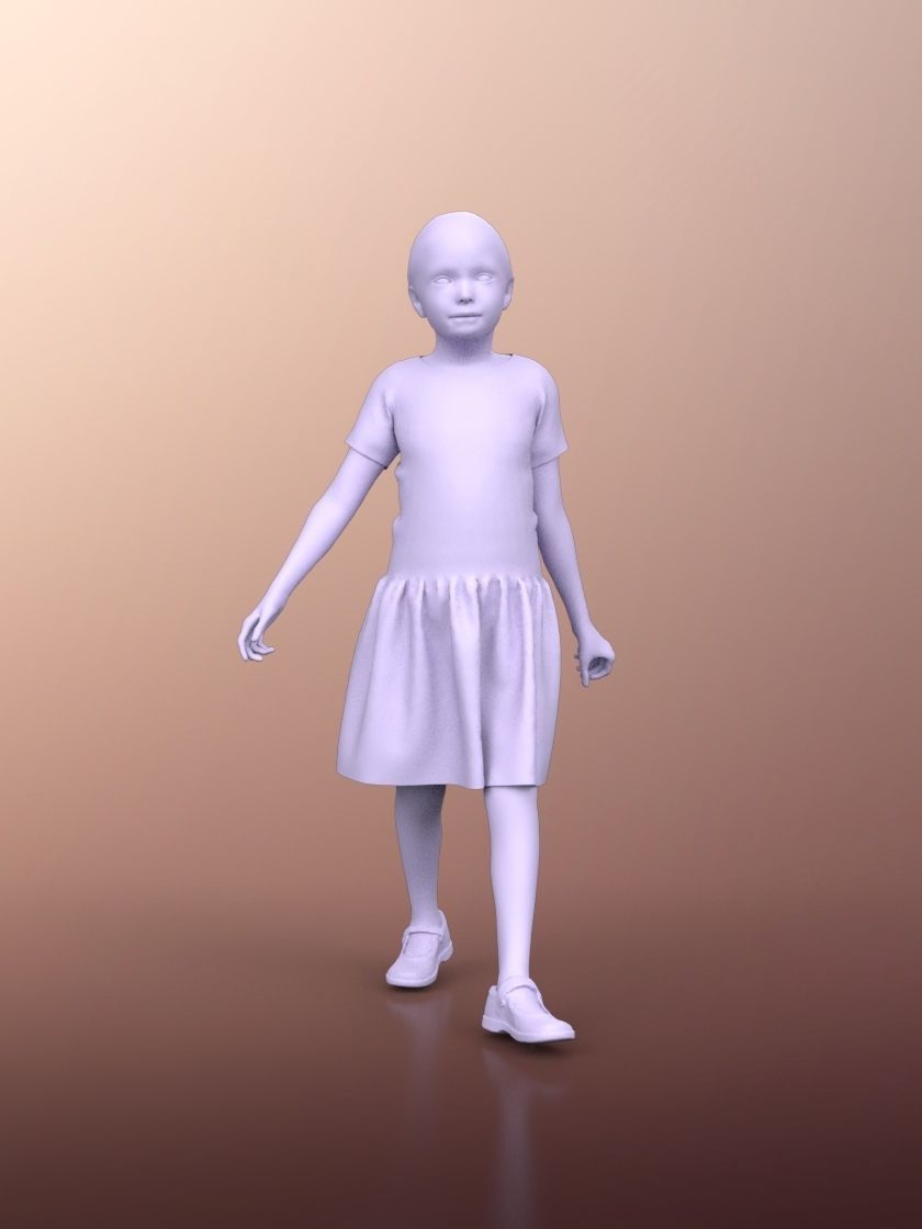 Lilly 20034-01 - Animated Girl Idle Playing 3D model_5