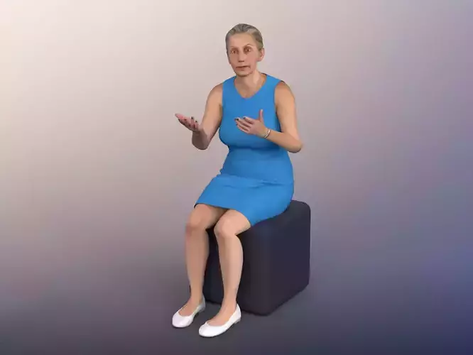 Bridget 20033-04 - Animated Best Ager Woman Sitting And Talking 3D model