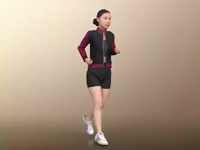 Anita 20024-03 - Animated Young Athletic Woman Jogging 3D model