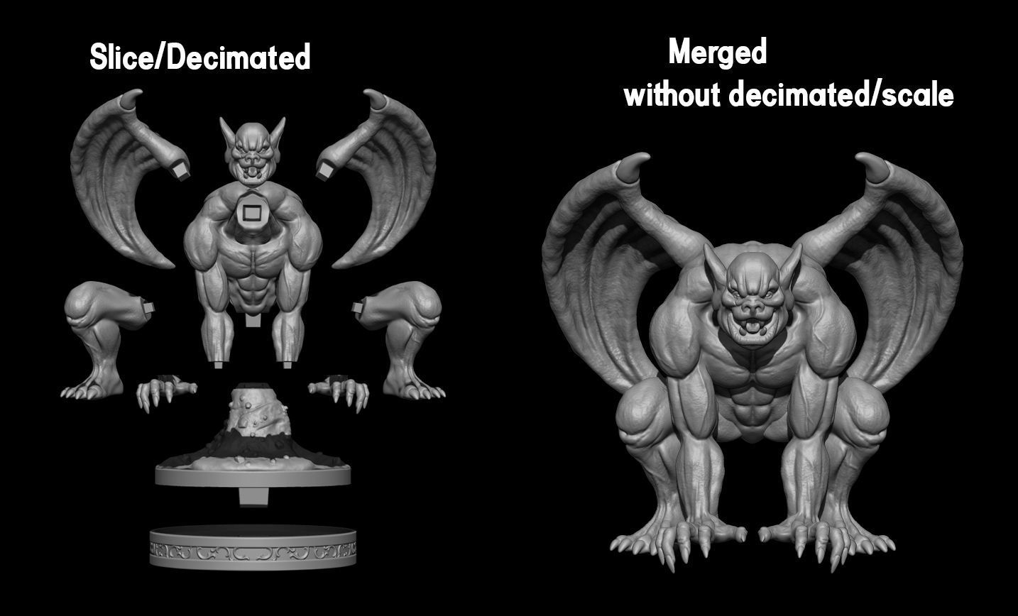 Gargoyle statue of 3D print model_4