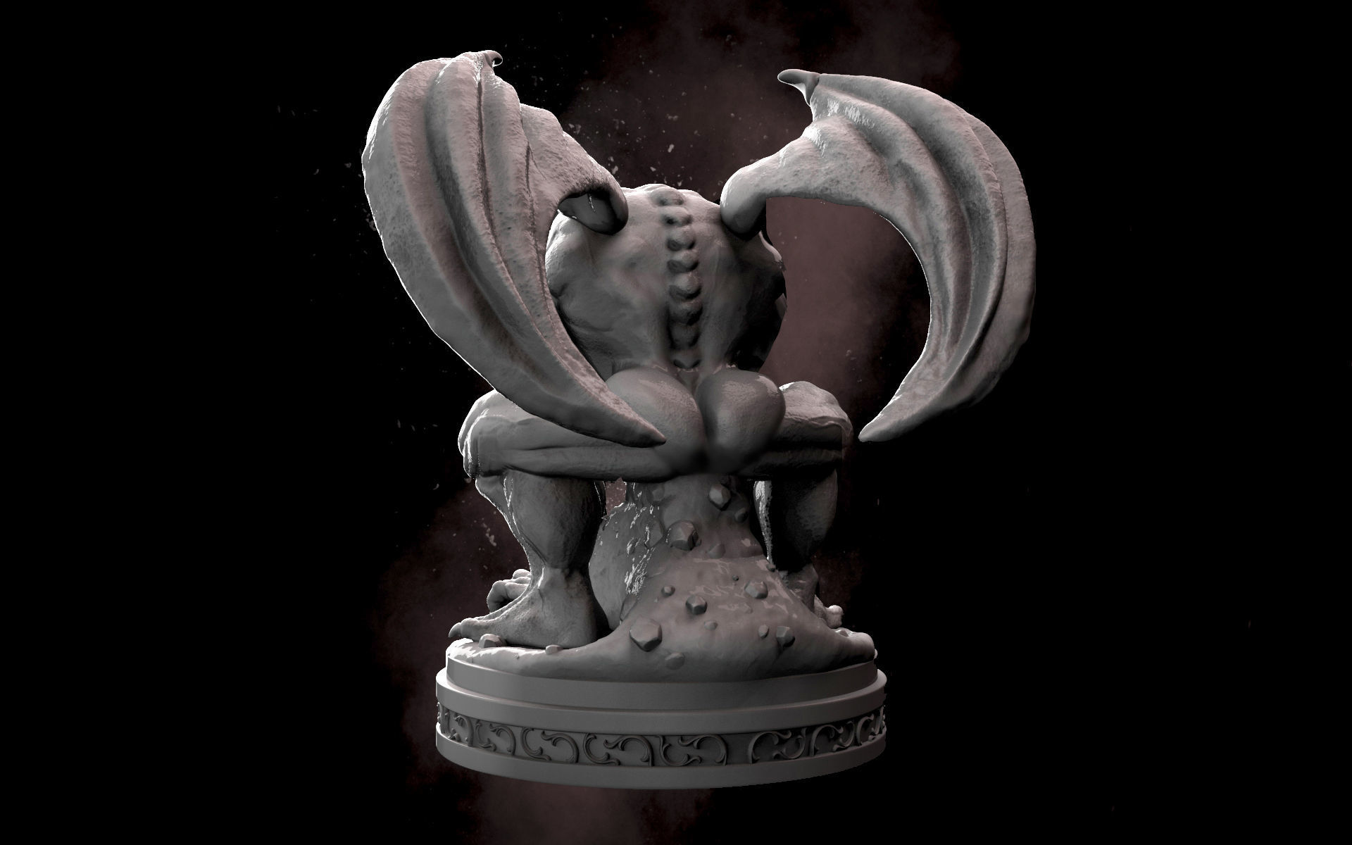 Gargoyle statue of 3D print model_3