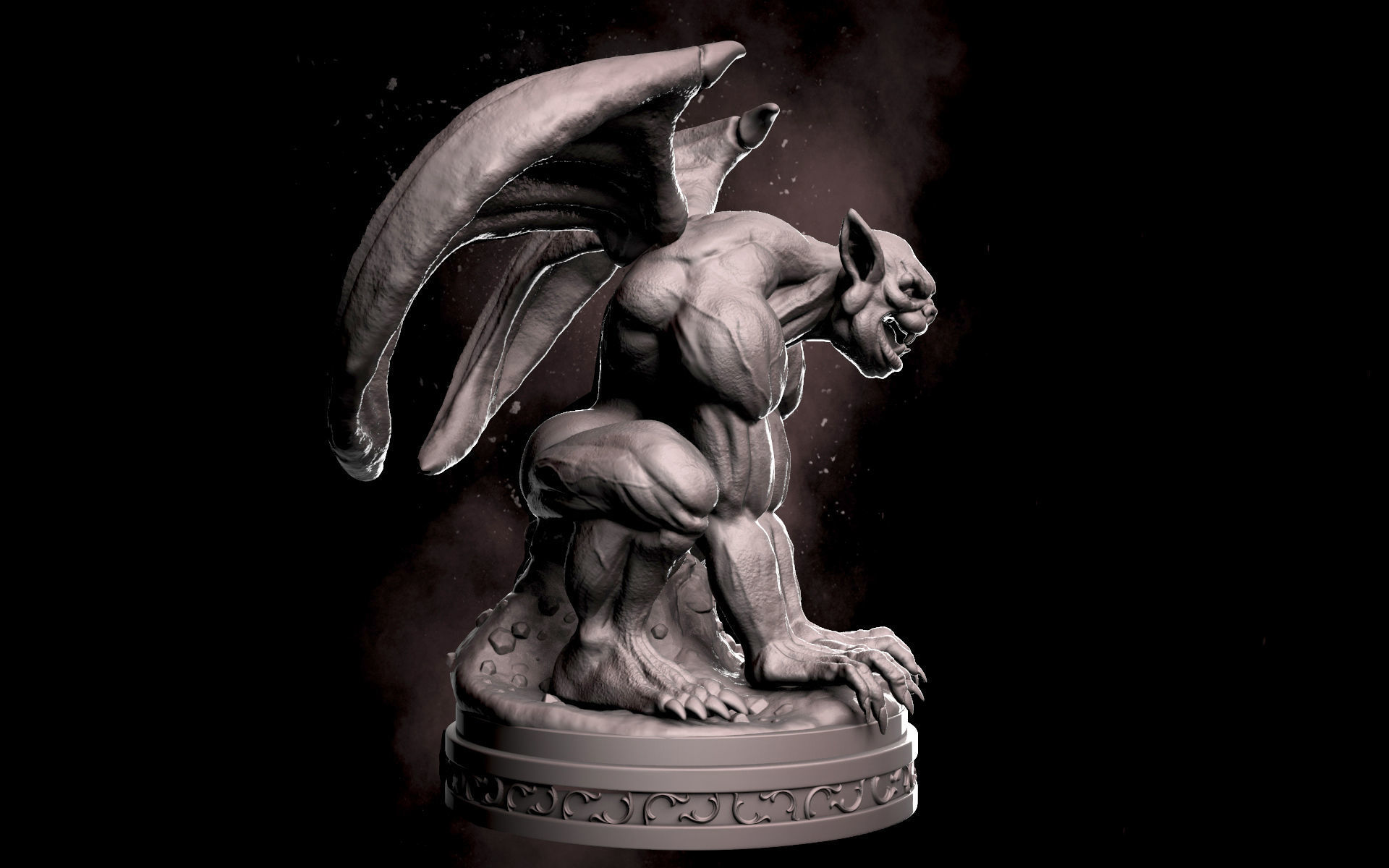 Gargoyle statue of 3D print model_2