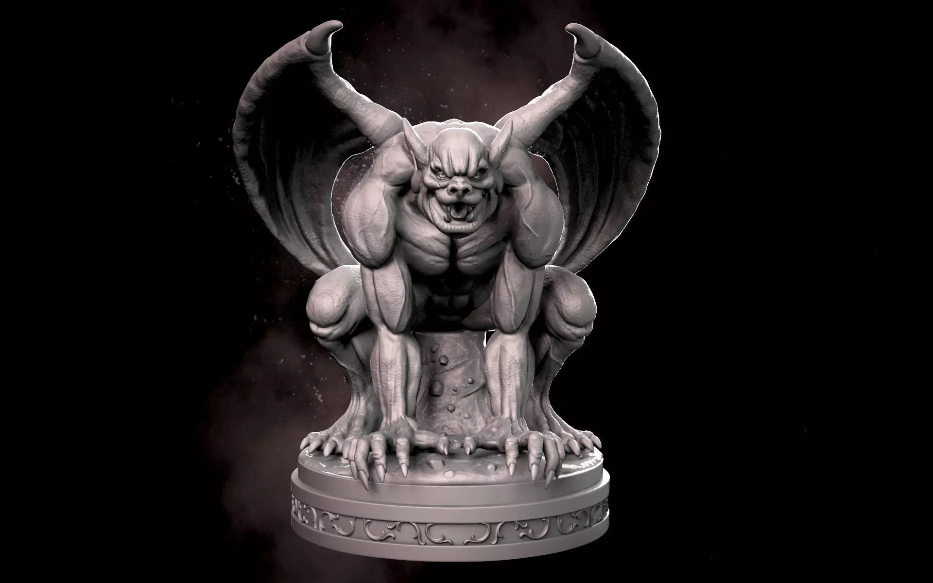 Gargoyle statue of 3D print model_0