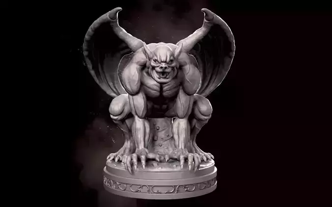 Gargoyle statue of 3D print model