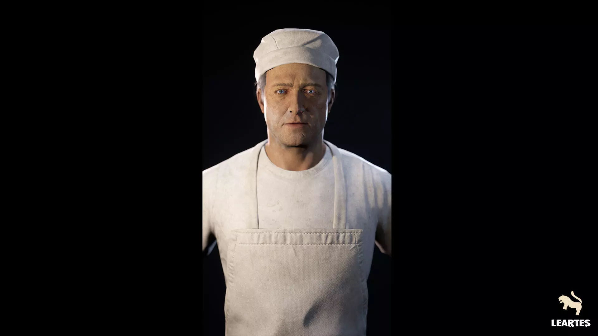 Baker Character NPC Rigged Low-poly 3D model