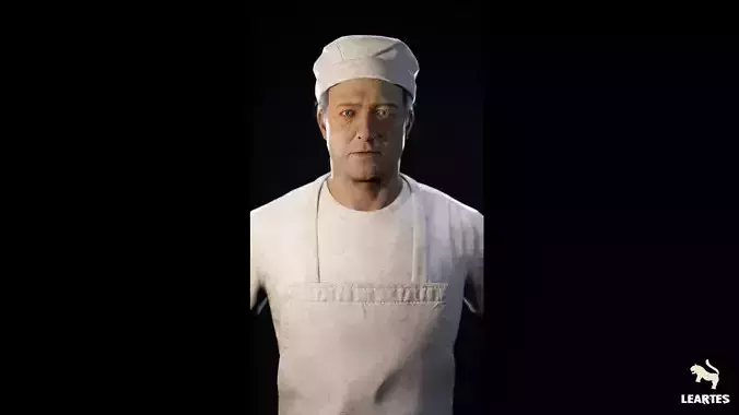 Baker Character  NPC Rigged Low-poly 3D model