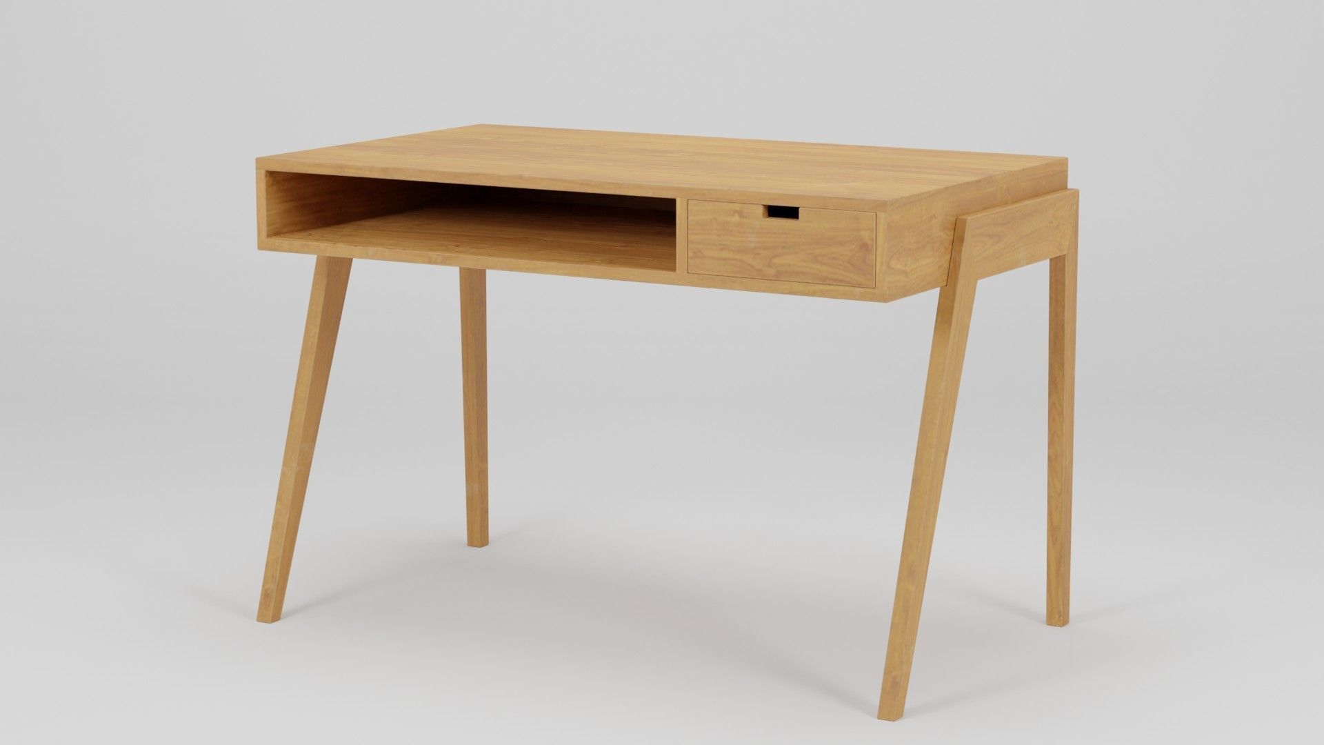 Zuo Linea Desk Walnut 117x66x76 Low-poly 3D model_2