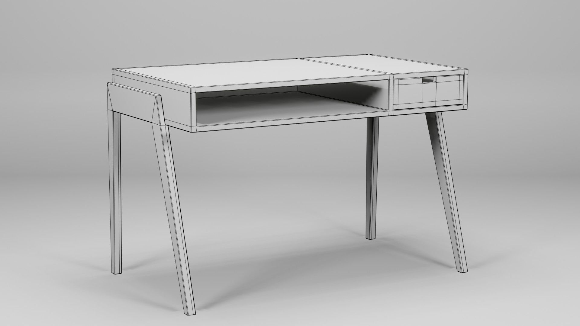 Zuo Linea Desk Walnut 117x66x76 Low-poly 3D model_5