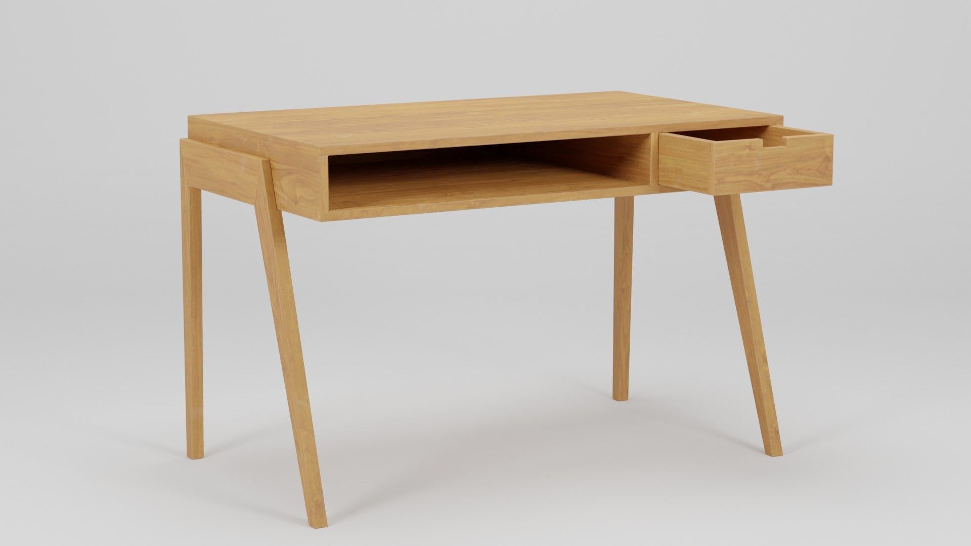 Zuo Linea Desk Walnut 117x66x76 Low-poly 3D model_3