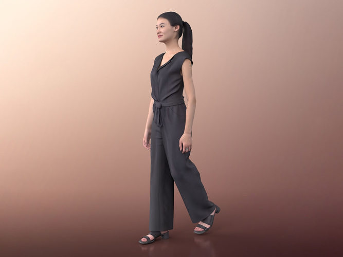 Francine 20023-02 - Animated Elegant Asian Woman Walking 3D model