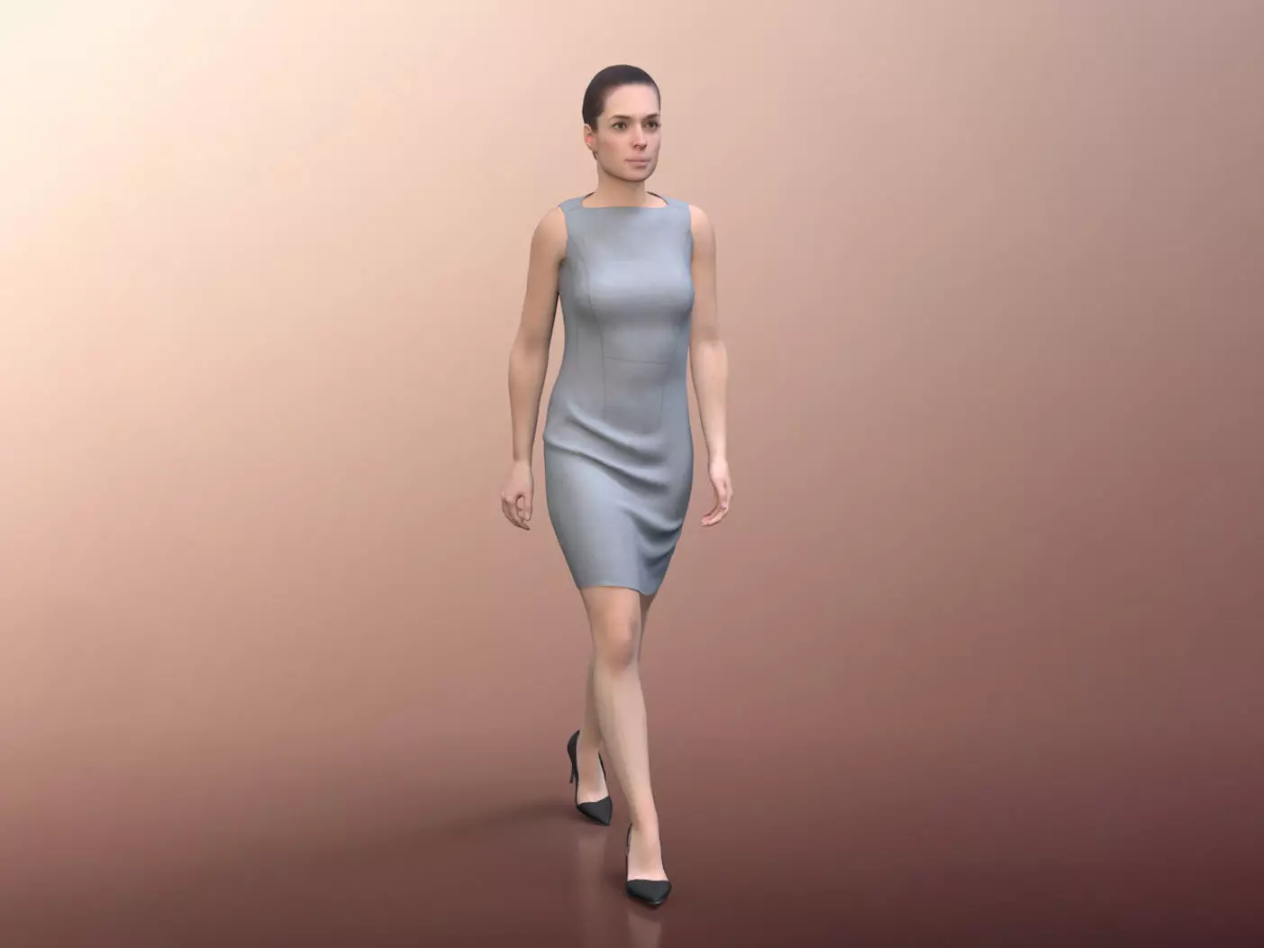 Juliette 20021-02 - Animated Elegant Woman Walking 3D model_0