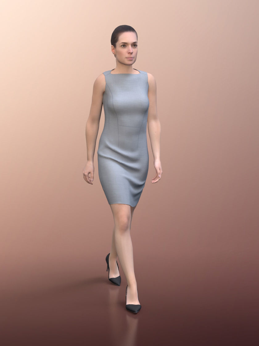 Juliette 20021-02 - Animated Elegant Woman Walking 3D model_2