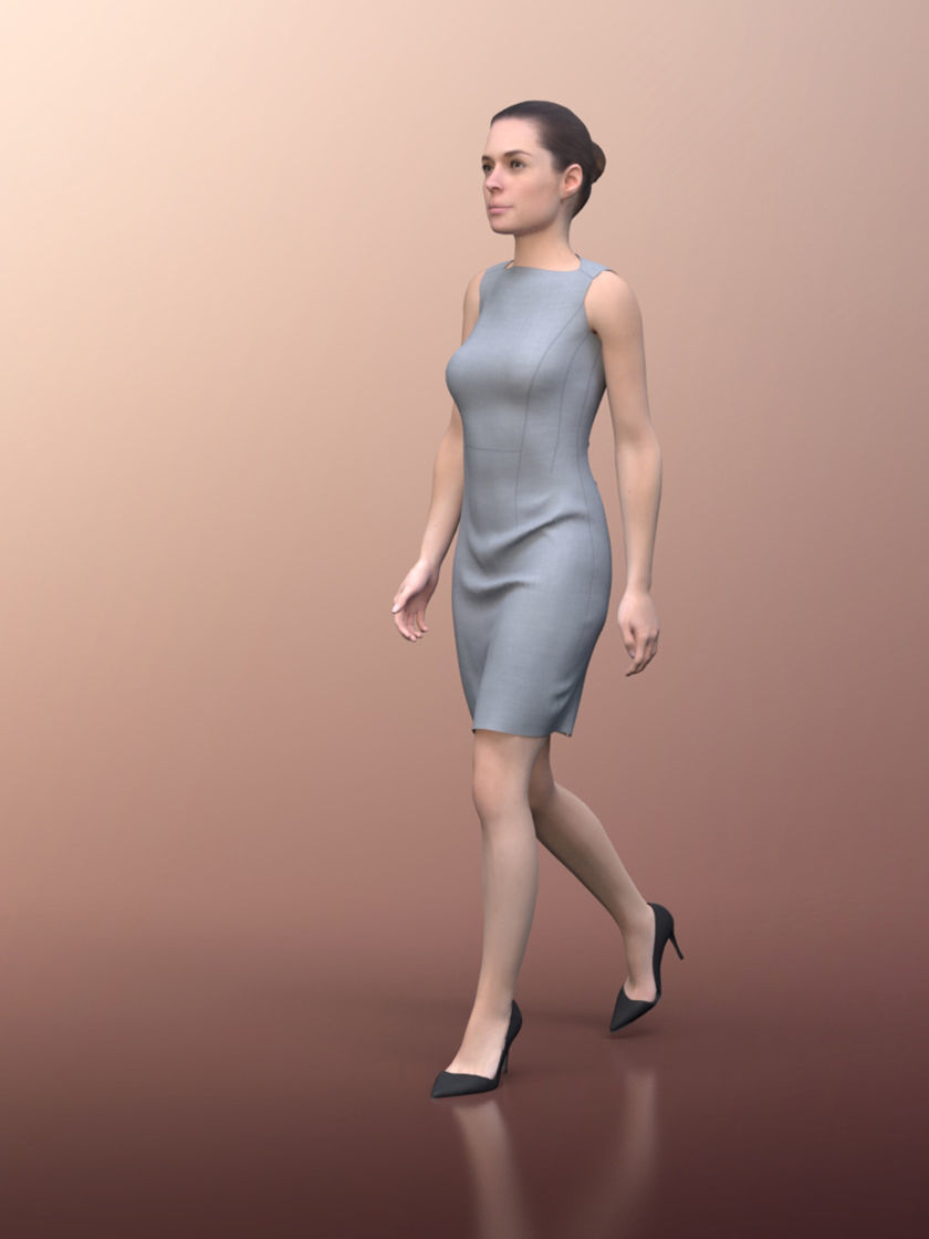 Juliette 20021-02 - Animated Elegant Woman Walking 3D model_3