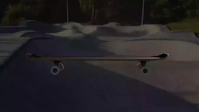 Low-Poly Textured Skateboard