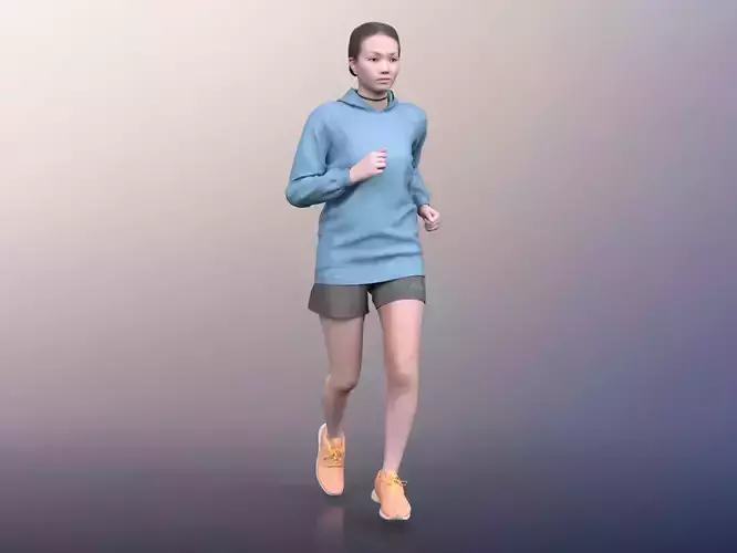 Laura 20012-03 - Animated Athletic Woman Jogging 3D model